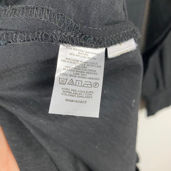 Loft Knot Front Midi Shirtdress Long Sleeve Button Down Tie Front Black Size 2 - Picture 12 of 13